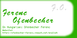 ferenc ofenbecher business card